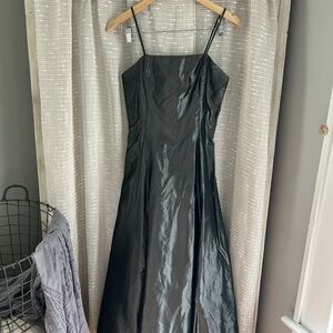 Gunne Sax Gun Metal gray, Satin Maxi Dress